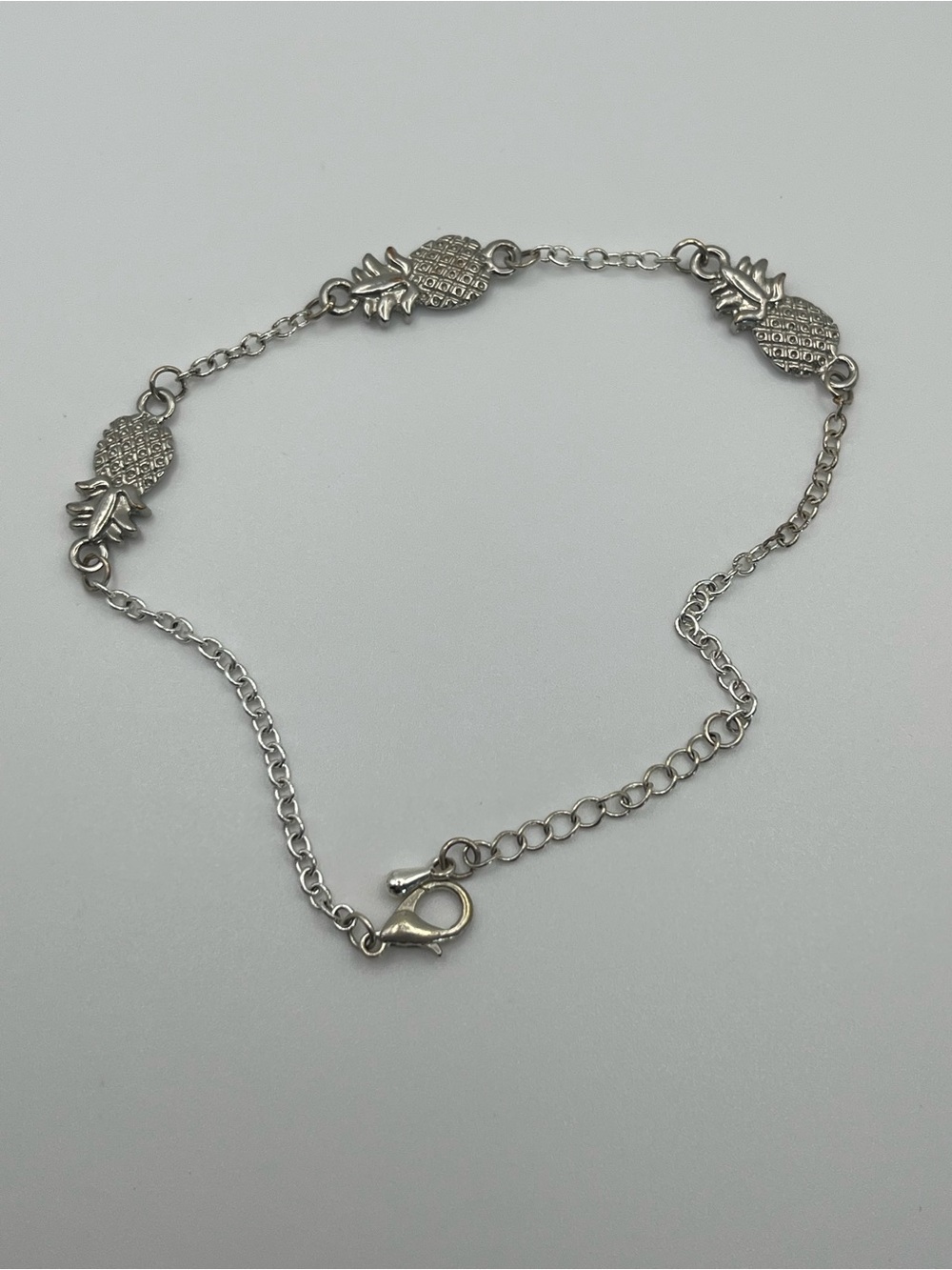 Silver Pineapple Accent Chain Bracelet - Women Jewelry